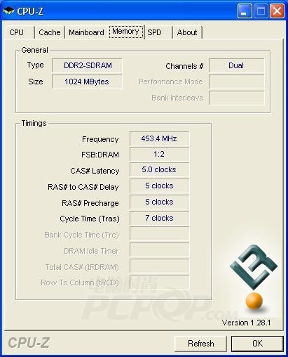 双核心平台上的DDR2 频率竟达907MHz!