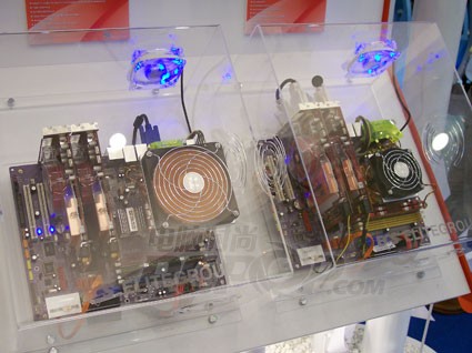 ECS displayed two models, the PA1 Extreme, which is its P4 discrete solution, and its AMD socket 939 solution, the KA1 Extreme.