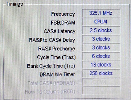 Isn''t that nice? 325 MHz DDR speed at acceptable timings.