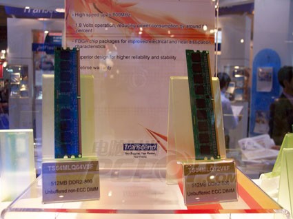 Transcend Showing DDR2-800 DIMMs