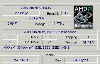 AMD终于突破21秒! FX-57超频3.757GHz